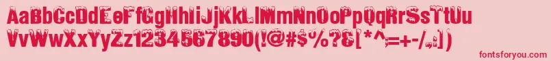 IceSnowNormal Font – Red Fonts on Pink Background