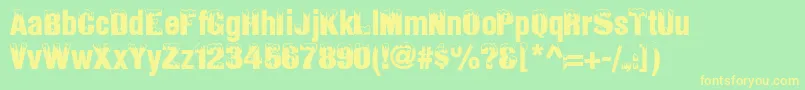 IceSnowNormal Font – Yellow Fonts on Green Background