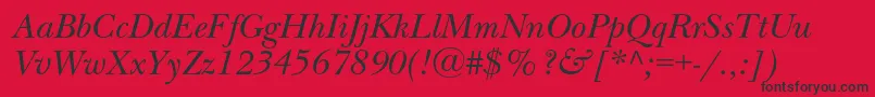 NewbaskervillecItalic Font – Black Fonts on Red Background