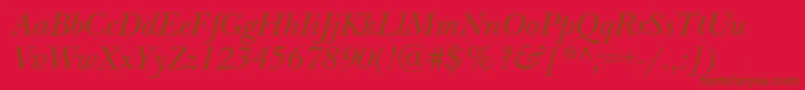 NewbaskervillecItalic Font – Brown Fonts on Red Background