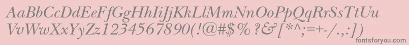 NewbaskervillecItalic Font – Gray Fonts on Pink Background