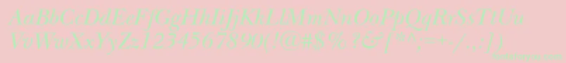 NewbaskervillecItalic Font – Green Fonts on Pink Background