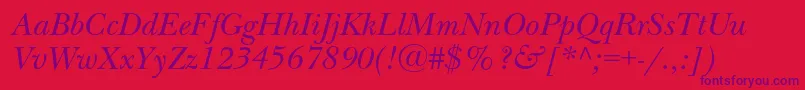 NewbaskervillecItalic Font – Purple Fonts on Red Background