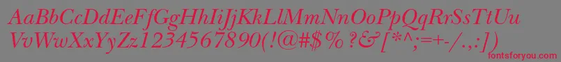 Fonte NewbaskervillecItalic – fontes vermelhas em um fundo cinza