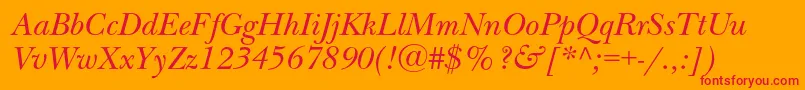 NewbaskervillecItalic Font – Red Fonts on Orange Background