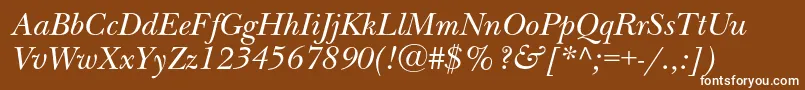 NewbaskervillecItalic Font – White Fonts on Brown Background