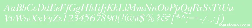 NewbaskervillecItalic Font – White Fonts on Green Background