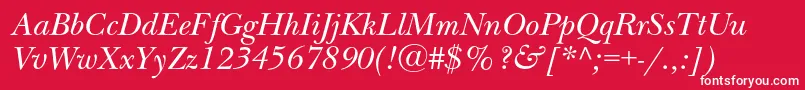 NewbaskervillecItalic Font – White Fonts on Red Background