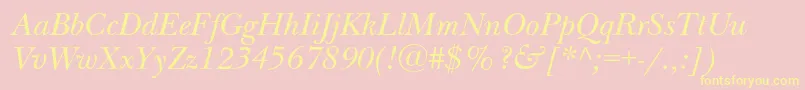 NewbaskervillecItalic Font – Yellow Fonts on Pink Background