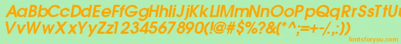 TrendexsskSemibolditalic Font – Orange Fonts on Green Background