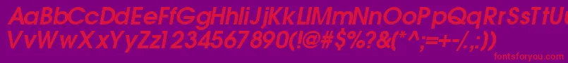 TrendexsskSemibolditalic Font – Red Fonts on Purple Background