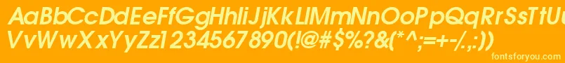 TrendexsskSemibolditalic Font – Yellow Fonts on Orange Background