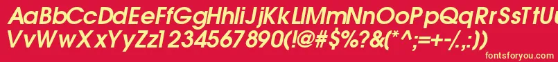 TrendexsskSemibolditalic Font – Yellow Fonts on Red Background