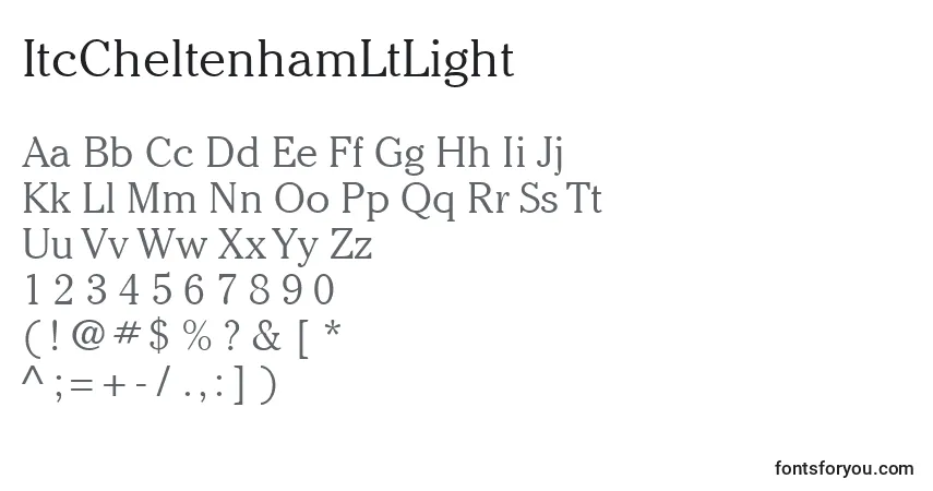 Шрифт ItcCheltenhamLtLight – алфавит, цифры, специальные символы