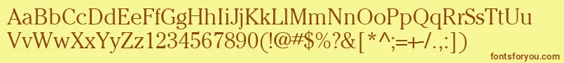ItcCheltenhamLtLight Font – Brown Fonts on Yellow Background