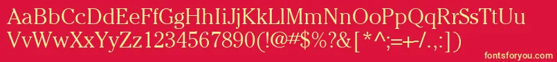 Шрифт ItcCheltenhamLtLight – жёлтые шрифты на красном фоне