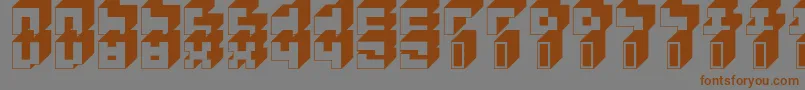 Шрифт 3x3Block – коричневые шрифты на сером фоне