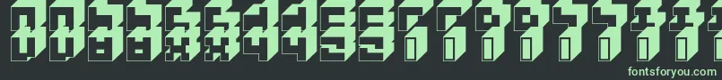 Шрифт 3x3Block – зелёные шрифты на чёрном фоне