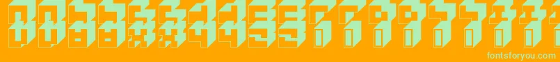 3x3Block Font – Green Fonts on Orange Background