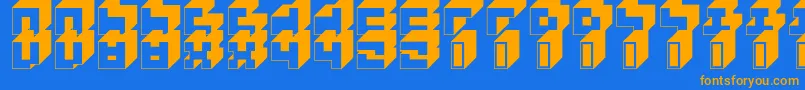 3x3Block Font – Orange Fonts on Blue Background