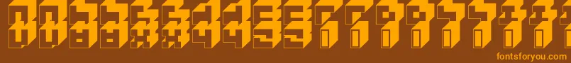3x3Block Font – Orange Fonts on Brown Background