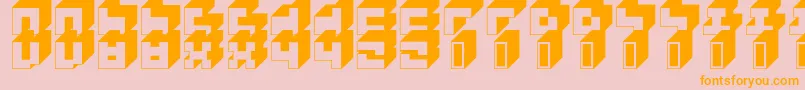 3x3Block Font – Orange Fonts on Pink Background
