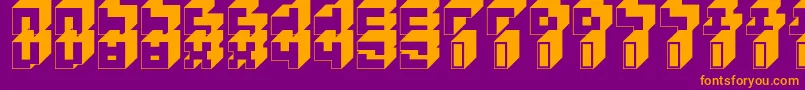 3x3Block Font – Orange Fonts on Purple Background