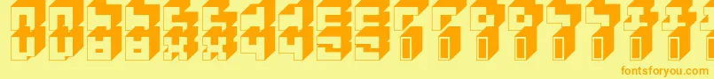 3x3Block Font – Orange Fonts on Yellow Background