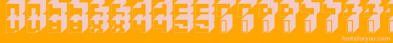 3x3Block Font – Pink Fonts on Orange Background