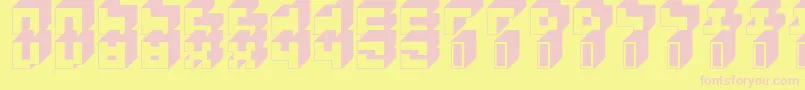 3x3Block Font – Pink Fonts on Yellow Background