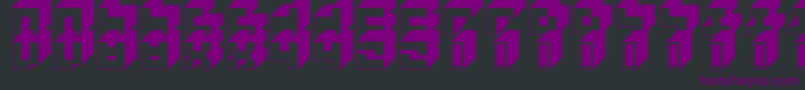 3x3Block-Schriftart – Violette Schriften auf schwarzem Hintergrund