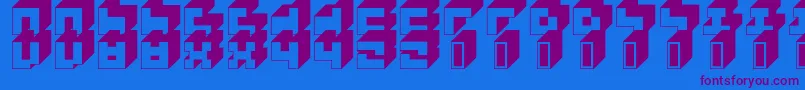 Fonte 3x3Block – fontes roxas em um fundo azul