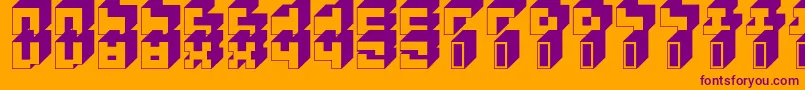 3x3Block Font – Purple Fonts on Orange Background