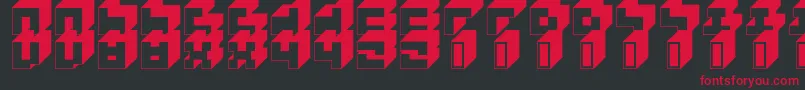 フォント3x3Block – 黒い背景に赤い文字