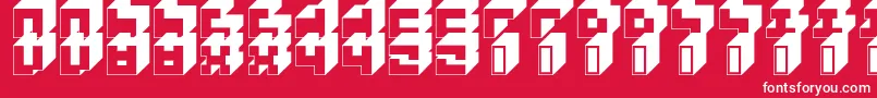 fuente 3x3Block – Fuentes Blancas Sobre Fondo Rojo