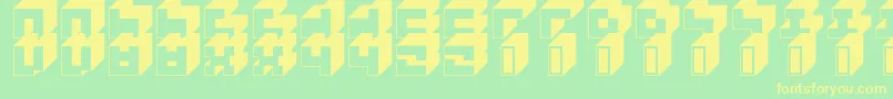 フォント3x3Block – 黄色の文字が緑の背景にあります