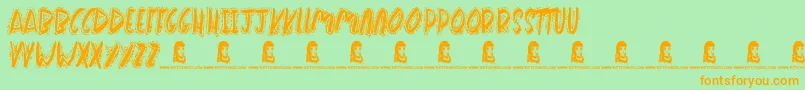 WakeMeUp Font – Orange Fonts on Green Background