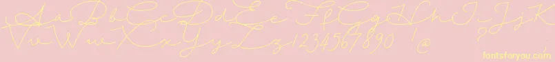 AutumnChant Font – Yellow Fonts on Pink Background
