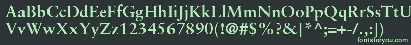 フォントSabonLtBold – 黒い背景に緑の文字