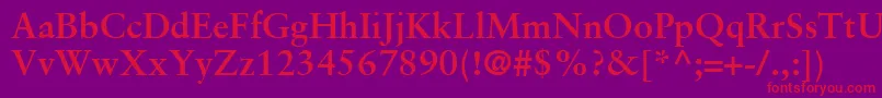 SabonLtBold Font – Red Fonts on Purple Background