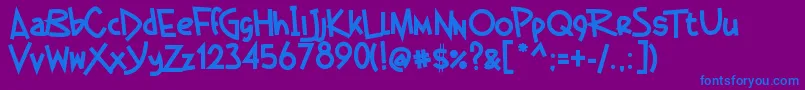Czcionka GermanBeauty – niebieskie czcionki na fioletowym tle