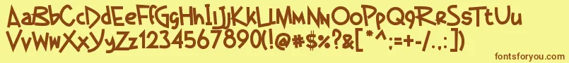 GermanBeauty-Schriftart – Braune Schriften auf gelbem Hintergrund