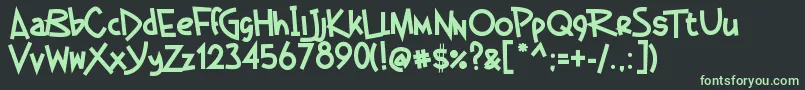 GermanBeauty Font – Green Fonts on Black Background