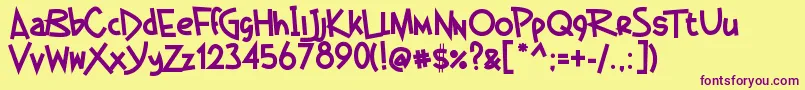 GermanBeauty Font – Purple Fonts on Yellow Background