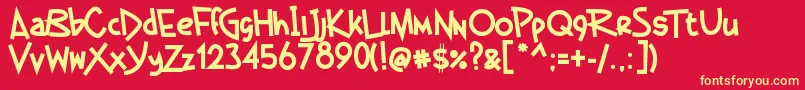 GermanBeauty Font – Yellow Fonts on Red Background