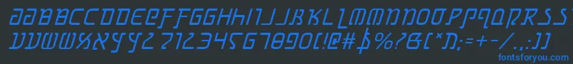 Grimlordi Font – Blue Fonts on Black Background