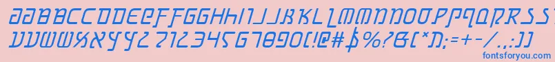Grimlordi-Schriftart – Blaue Schriften auf rosa Hintergrund