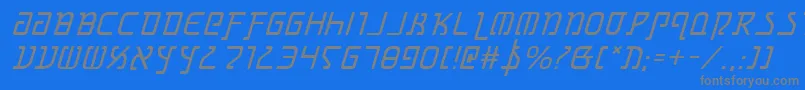 フォントGrimlordi – 青い背景に灰色の文字