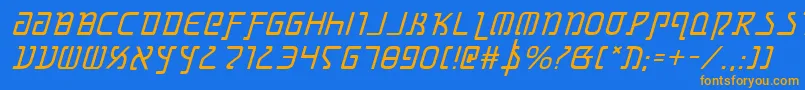 Grimlordi Font – Orange Fonts on Blue Background