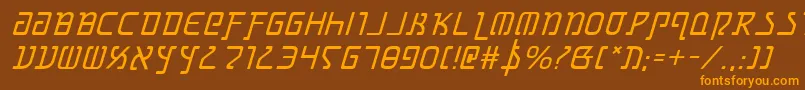 Grimlordi-Schriftart – Orangefarbene Schriften auf braunem Hintergrund